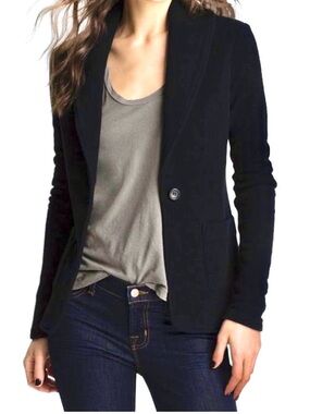 ⏱️💲🔻 James Perse Standard French cotton sweater cardigan blazer Black